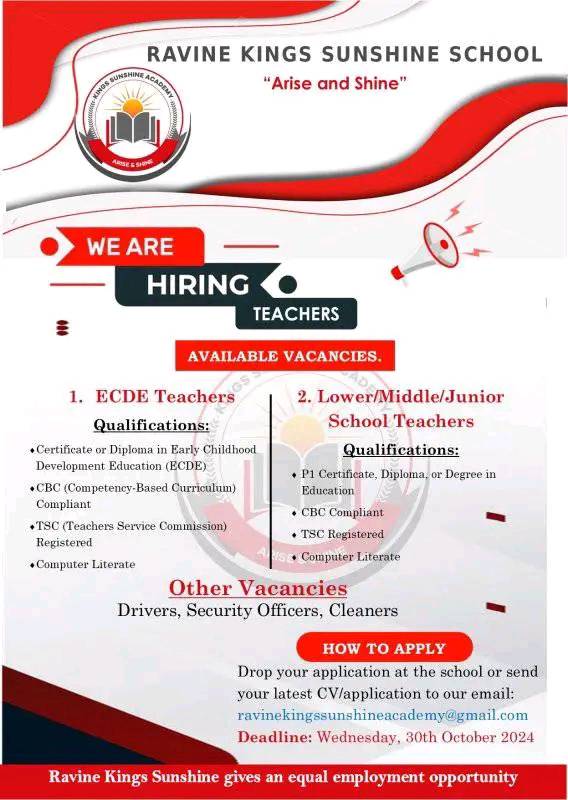 ECDE Teachers;Lower/Middle/Junior Teachers