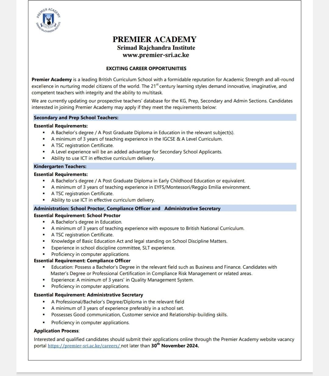 Multiple Vacancies